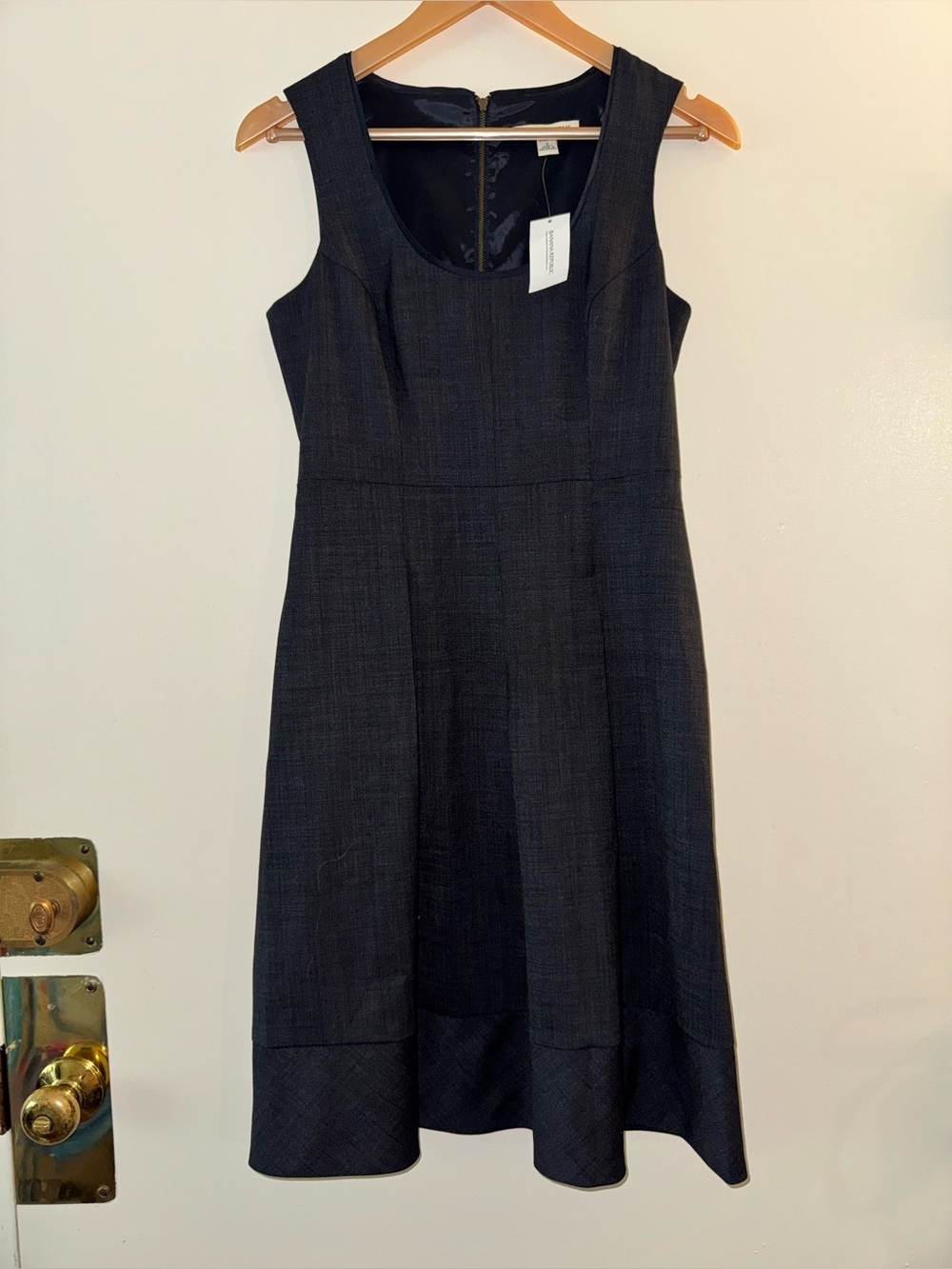 NWT Banana Republic Sleeveless Wool A-Line Dress in Indigo Blue Size 2